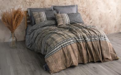 4 piese 200/220 cm; Ranforce 100 % Bumbac Lenjerie de pat Timbre 4 piese 200/220 cm; Ranforce 100 % Bumbac